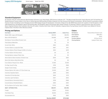 2026 Bentley 223 Legacy Navigator