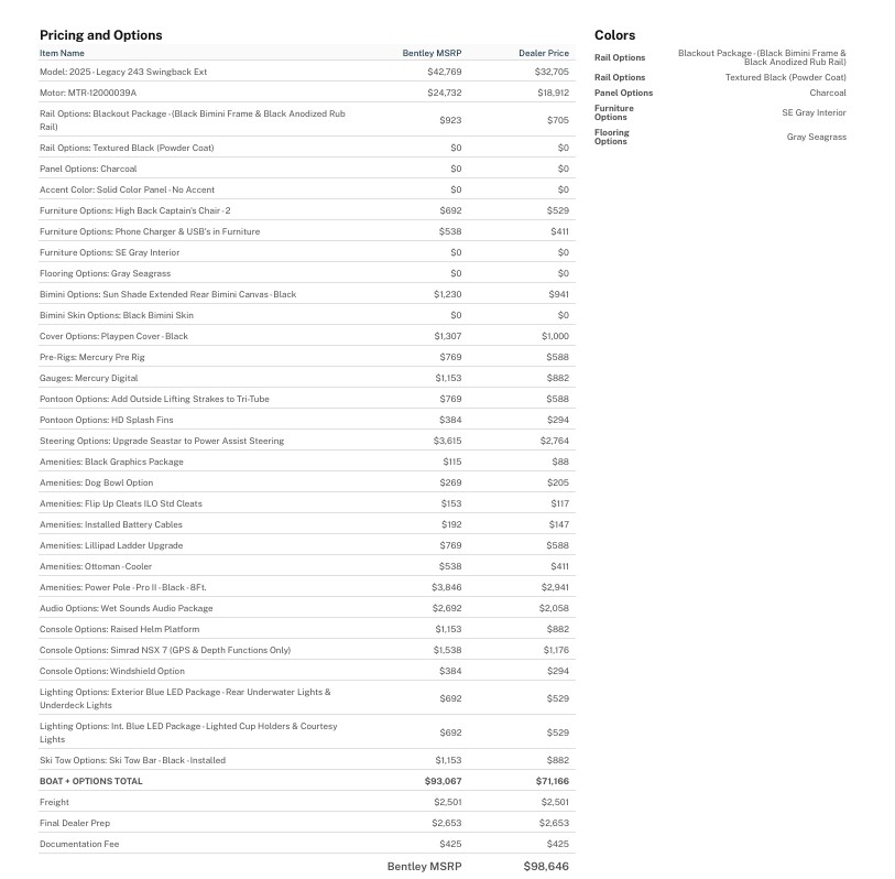 2026 Bentley 243 Legacy SwingBack
