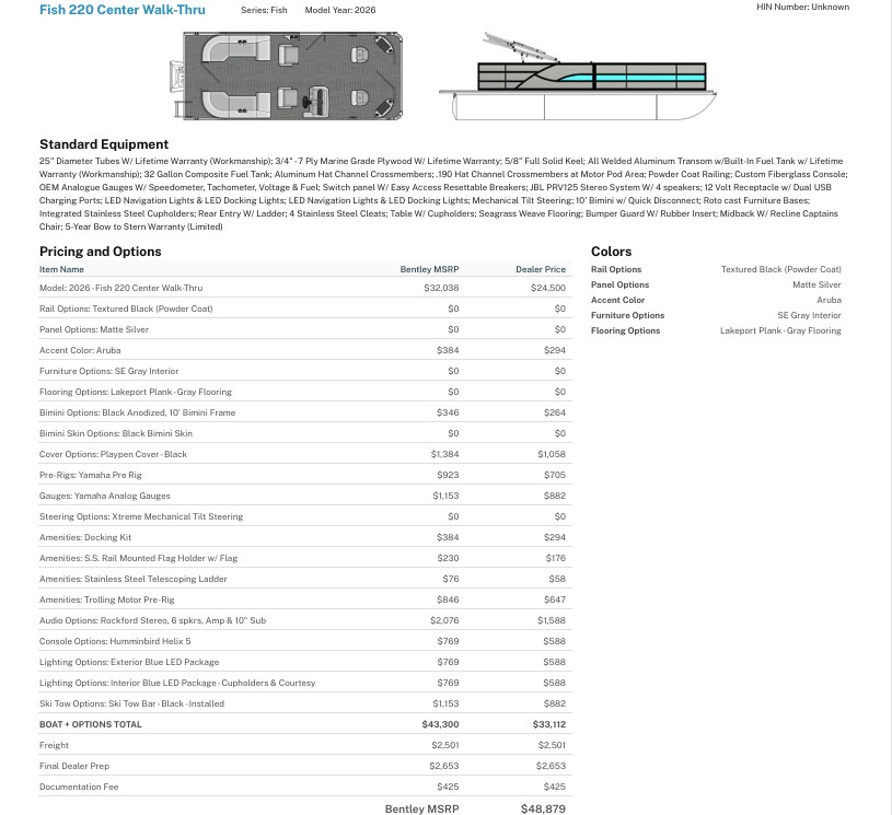2026 Bentley 220 Fish CWT