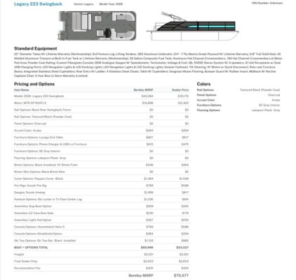 2026 Bentley 223 Legacy SwingBack