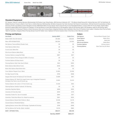 2026 Bentley 223 Elite Admiral