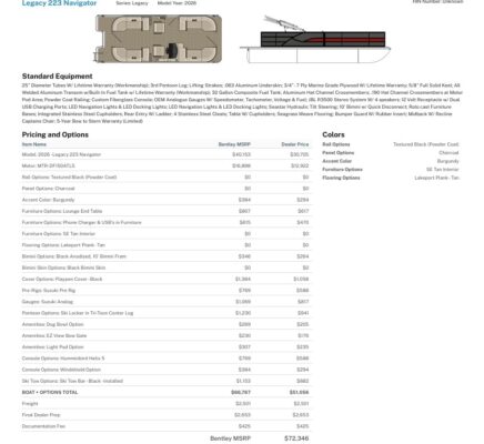 2026 Bentley 223 Legacy Navigator