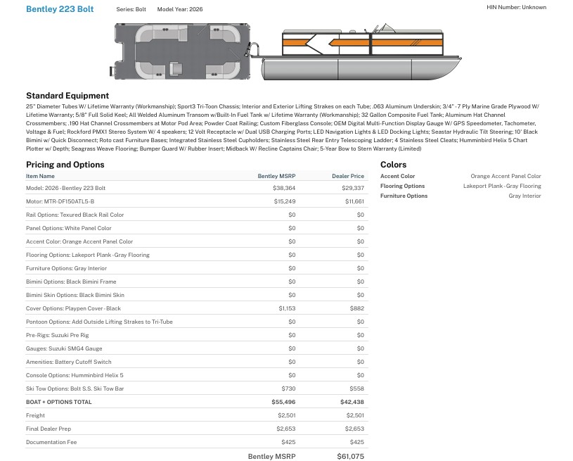 2026 Bentley 223 Bolt