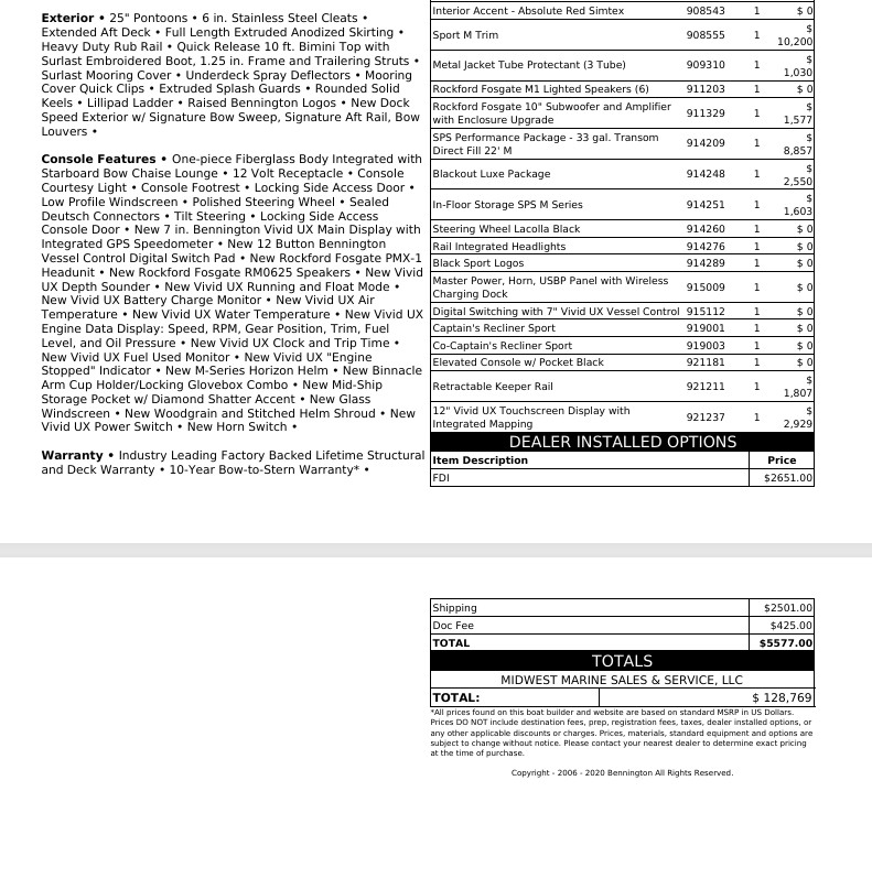 2026 Bennington 22 MSB Sport