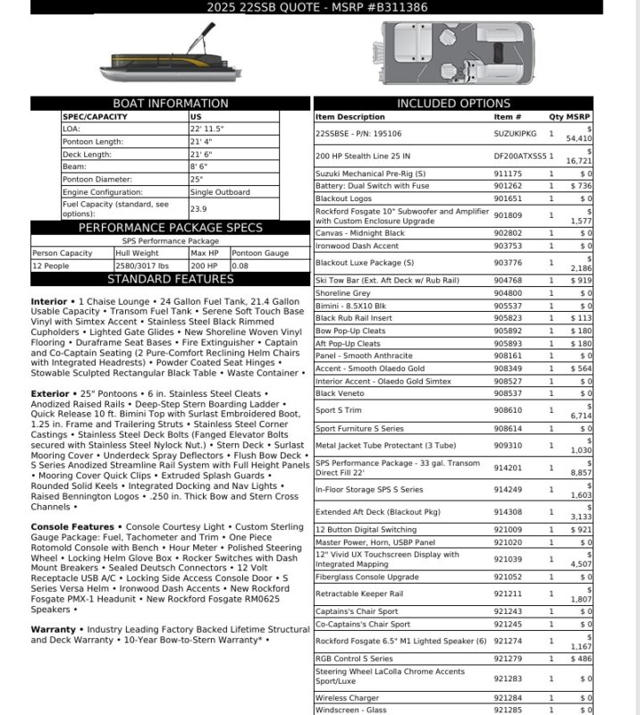 2026 Bennington 22 SSB Sport