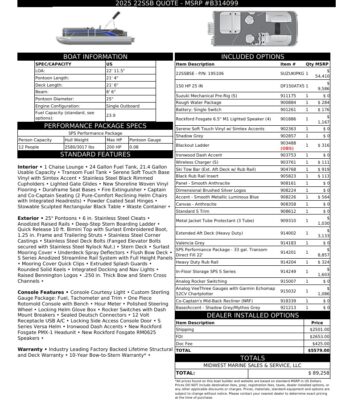 2026 Bennington 22 SSB Base