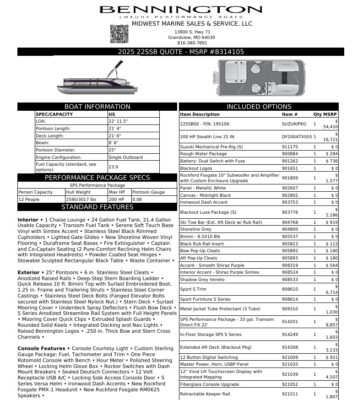 2026 Bennington 22 SSB Sport