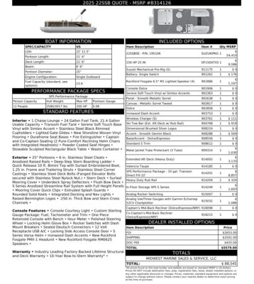 2026 Bennington 22 SSB Base