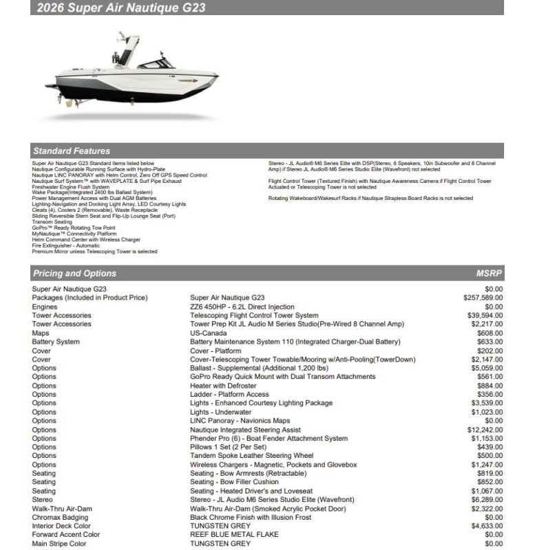 2026 Nautique Super Air G23