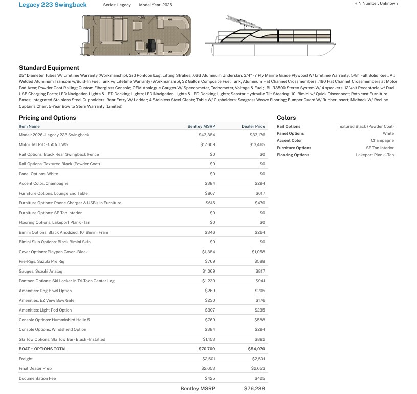 2026 Bentley 223 Legacy SwingBack