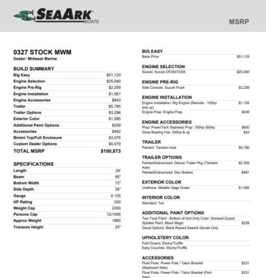 2027 SeaArk Big Easy