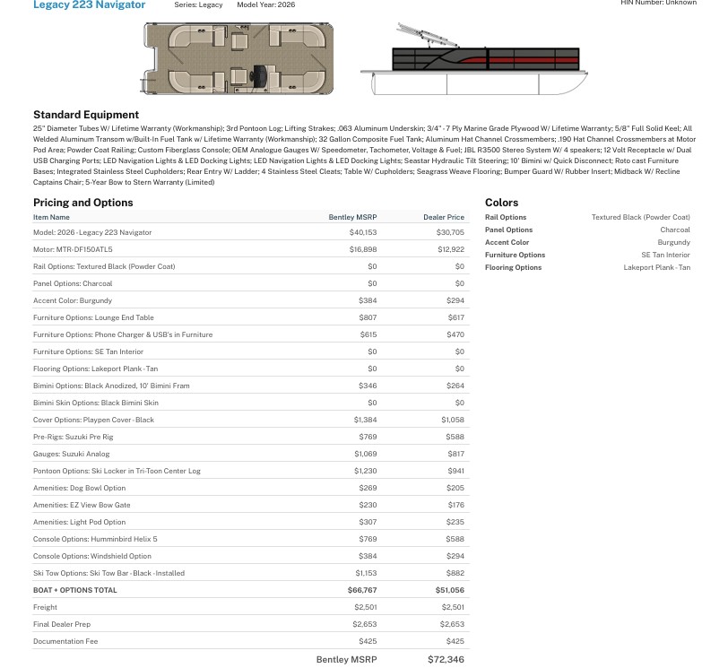 2026 Bentley 223 Legacy Navigator