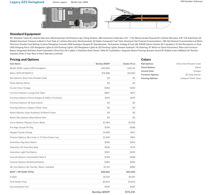 2026 Bentley 223 Legacy SwingBack