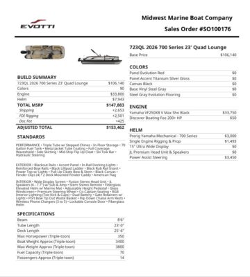 2026 Evotti 723 QL