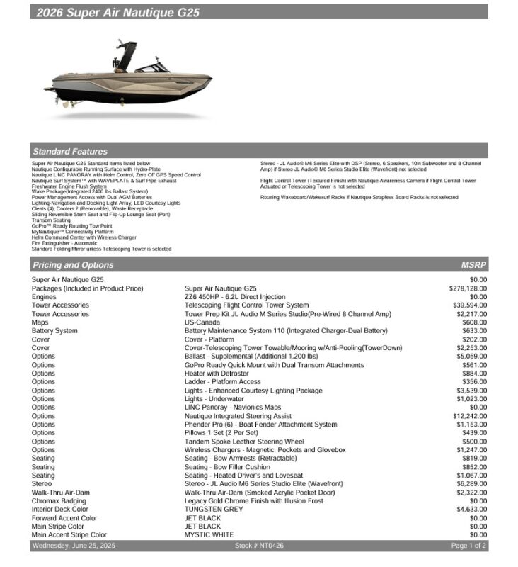 2026 Nautique Super Air G25