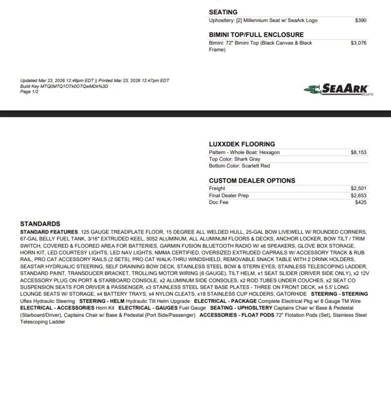 2027 SeaArk Super Lounge Easy