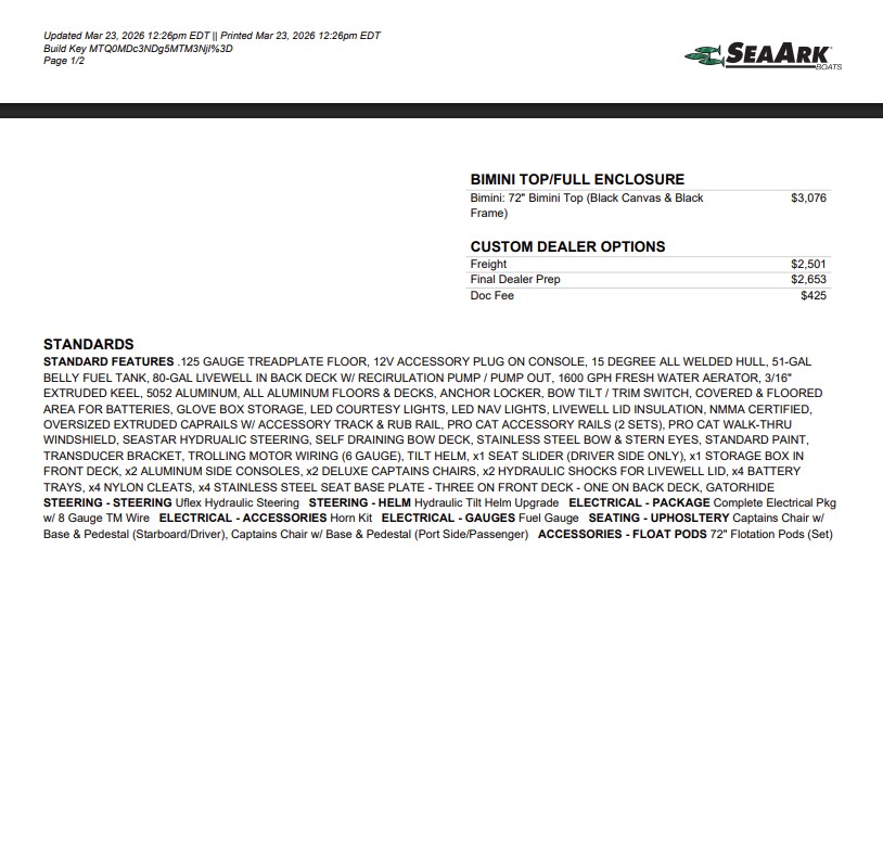 2027 SeaArk Protege 240