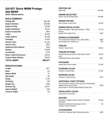 2027 SeaArk Protege 200