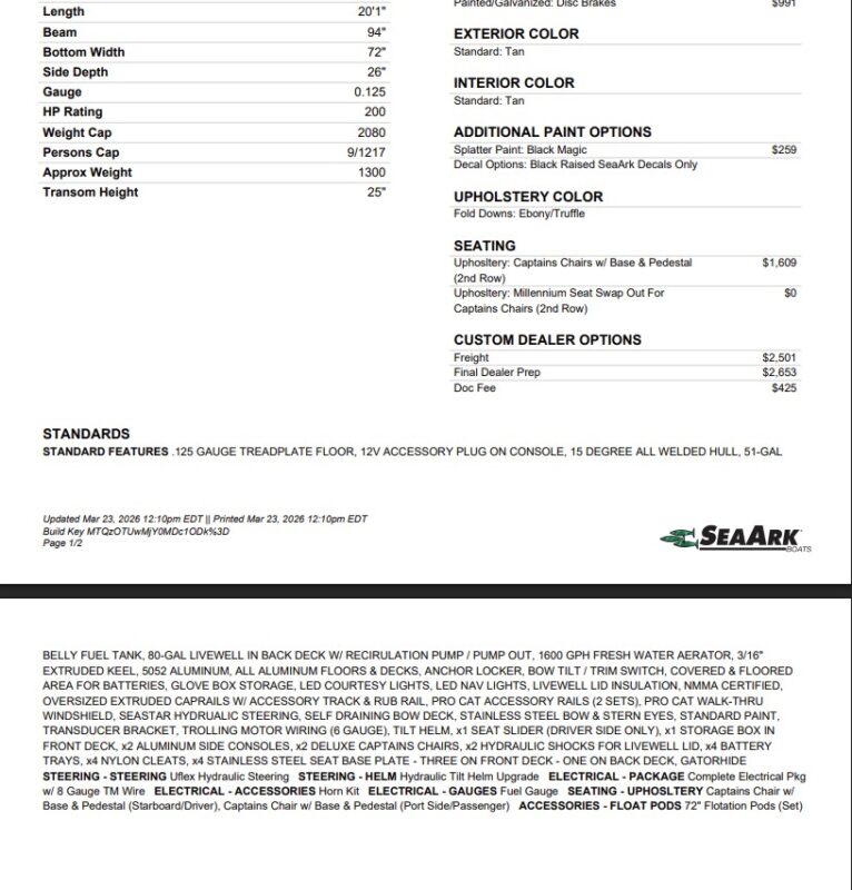 2027 SeaArk Protege 200