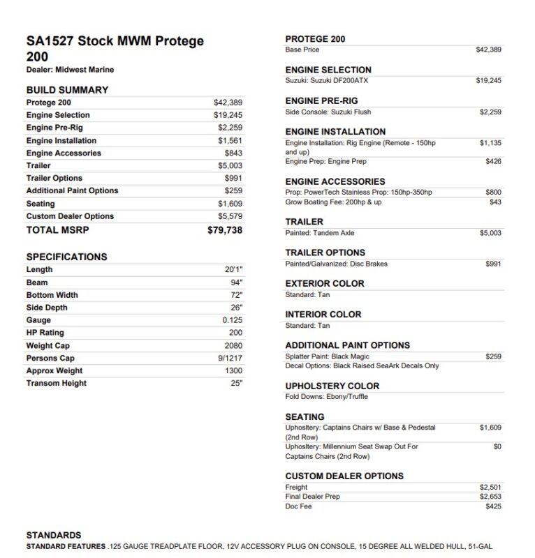 2027 SeaArk Protege 200