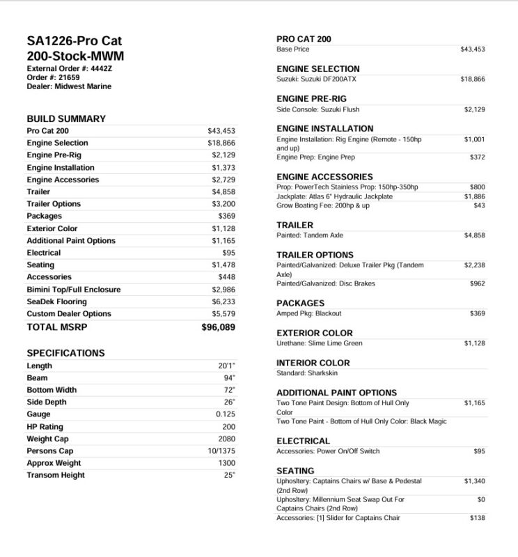 2026 SeaArk Pro Cat 200