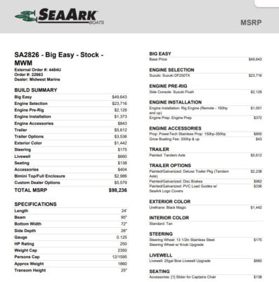 2026 SeaArk Big Easy