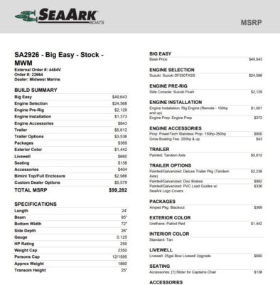 2026 SeaArk Big Easy