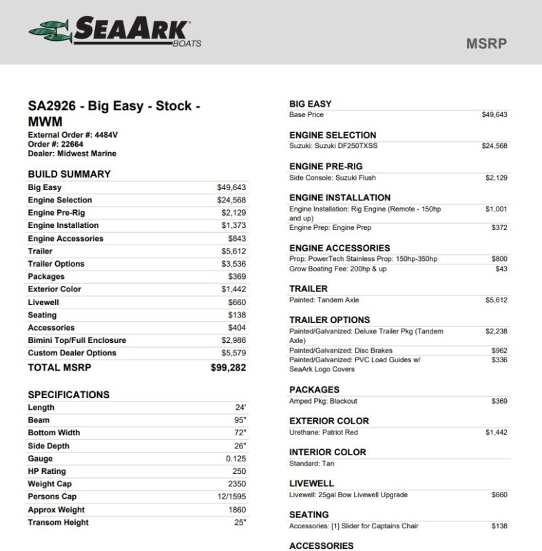 2026 SeaArk Big Easy