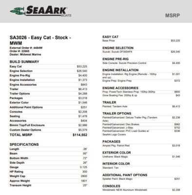 2026 SeaArk Easy Cat