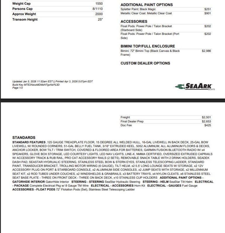 2026 SeaArk Easy 200