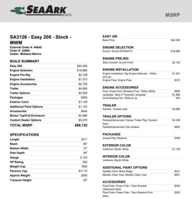 2026 SeaArk Easy 200