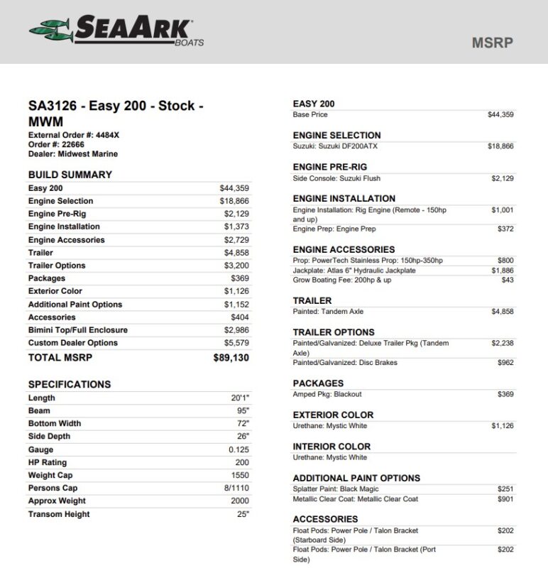 2026 SeaArk Easy 200