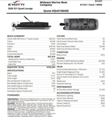 2027 Evotti 521 QL