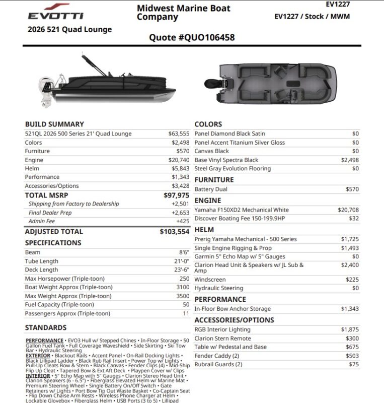 2027 Evotti 521 QL