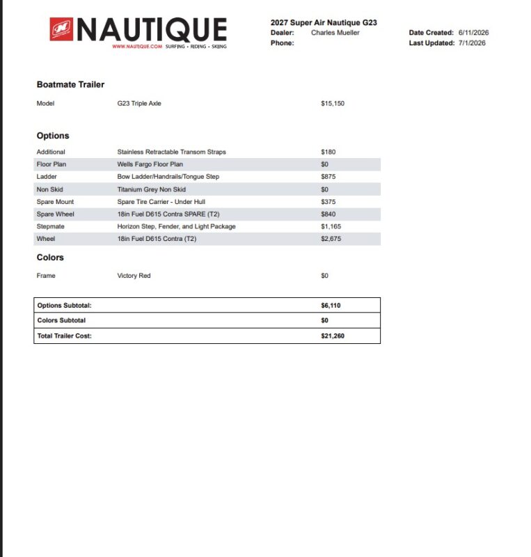 2027 Nautique Super Air G23