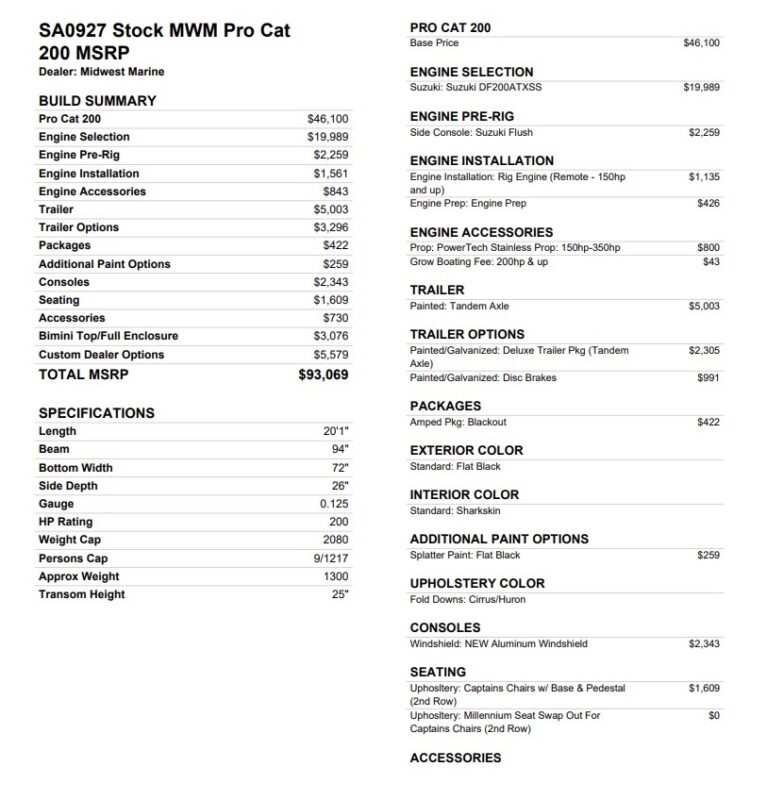 2027 SeaArk ProCat 200