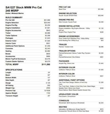 2027 SeaArk ProCat 240