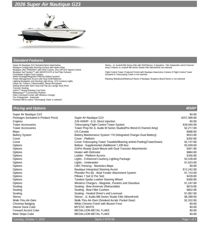 2026 Nautique Super Air G23